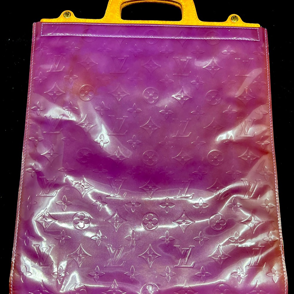 Louis Vuitton purple enamel tote bag laptop iPad